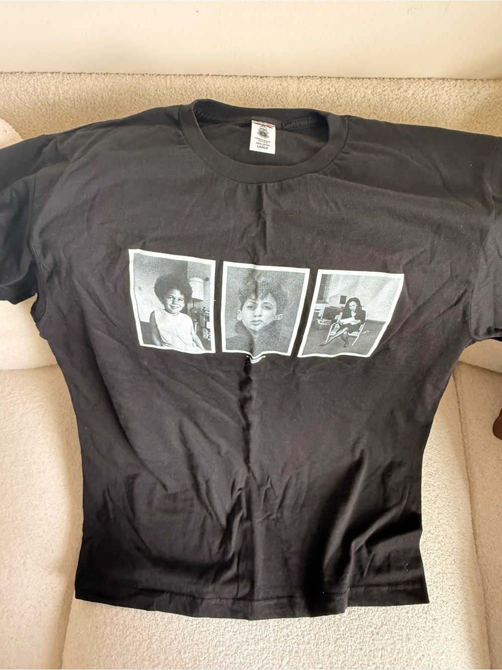 Kamala Harris Black Graphic Photo Trio T-Shirt